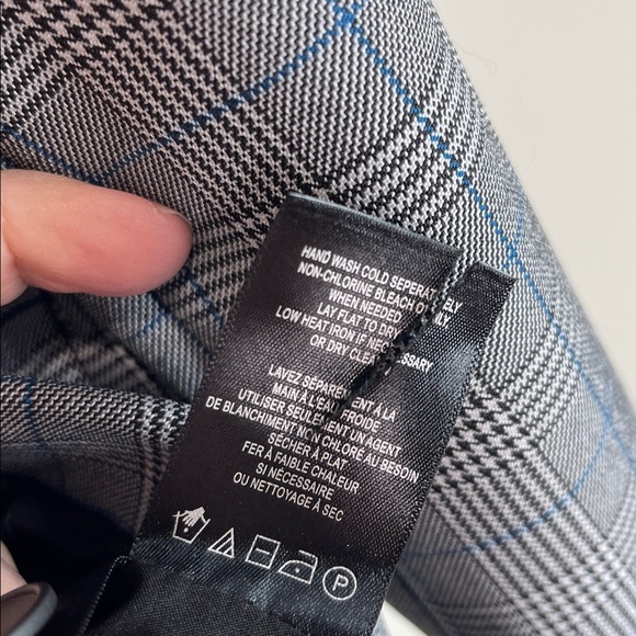 Steve Madden NWOT Plaid Blazer Padded Shoulders Black White Blue Loose Fit XL - Picture 9 of 13